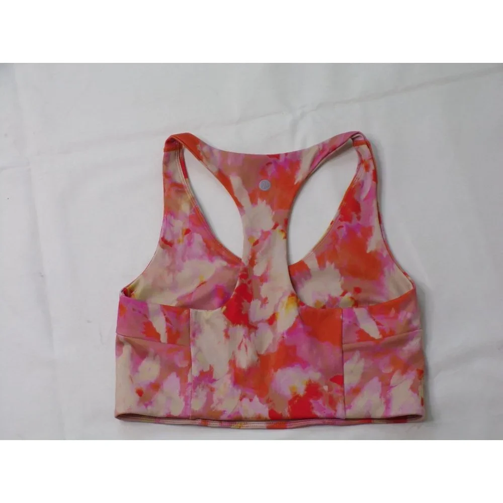 Zella Studio Lite Longline Sports Bra Orange Print Small NEW $39 - Picture 9 of 9